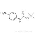 Carbaminsäure, N- (4-Aminophenyl) -, 1,1-dimethylethylester CAS-Nr .: 71026-66-9 Molekülstruktur: Molekülstruktur von 71026-66-9 (Carbaminsäure, N- (4-Aminophenyl) - 1,1-Dimethylethylester) Formel: C 11 H 16 N 2 O 2 Molekulargewicht: 208,26 Synonyme: 1,1-